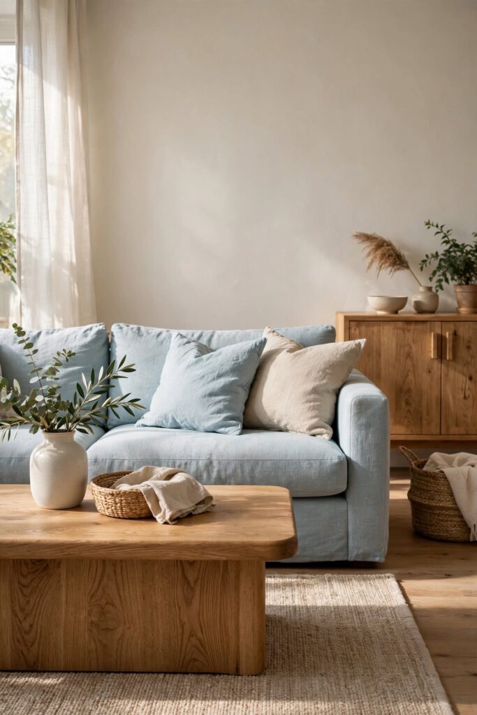 Add Natural Wood for an Earthy Contrast