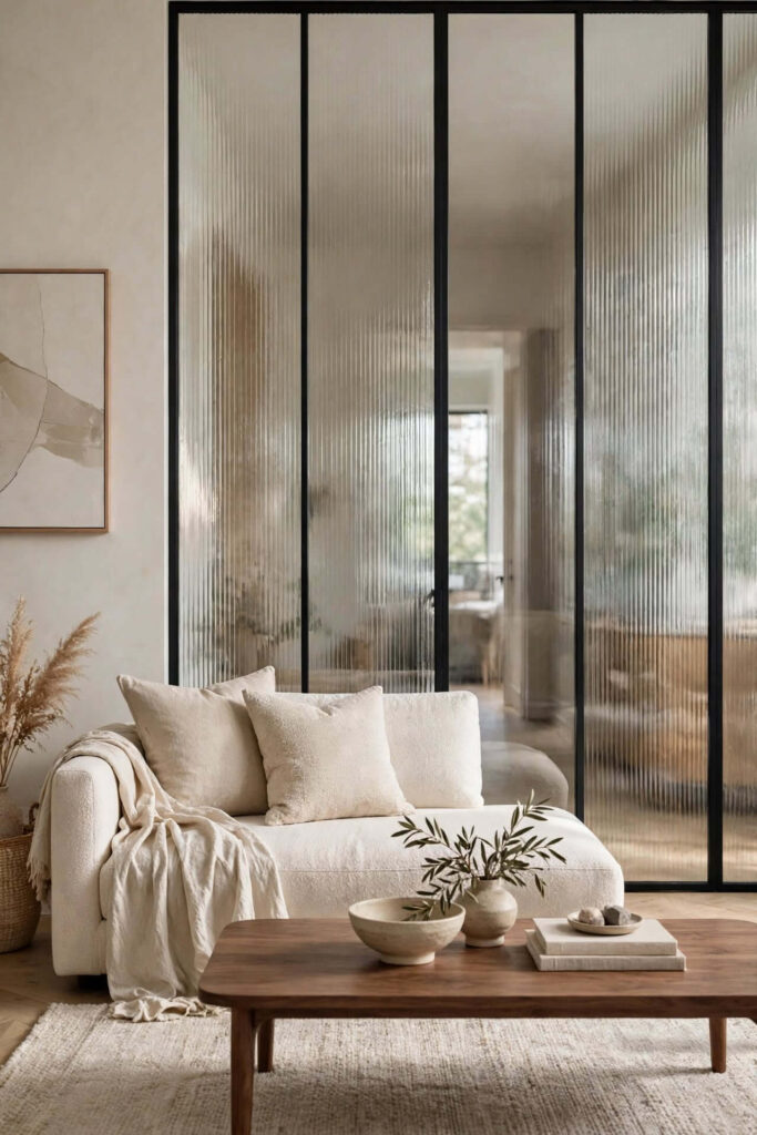 Fluted Glass Partition