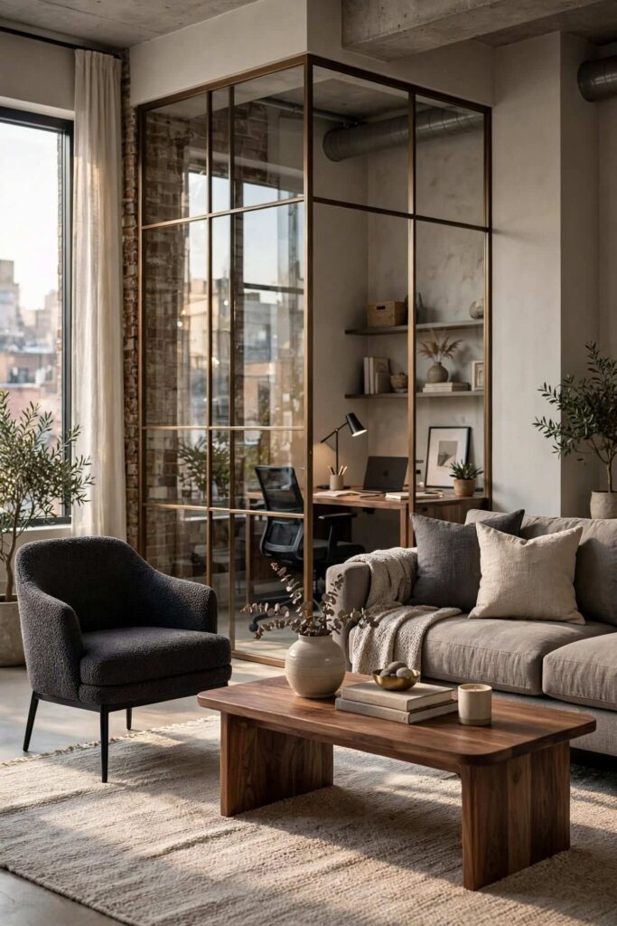  Metal-and-Glass Room Divider