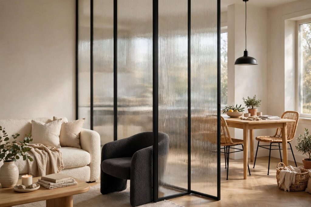 Fluted Glass Partition