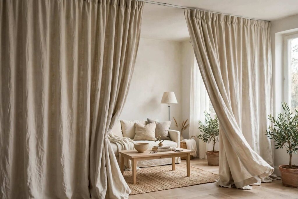 Floor-to-Ceiling Curtain Divider