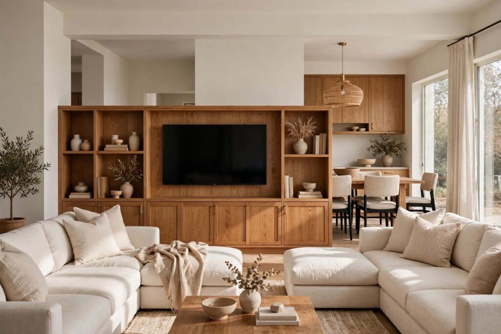 Built-In Divider Wall With TV