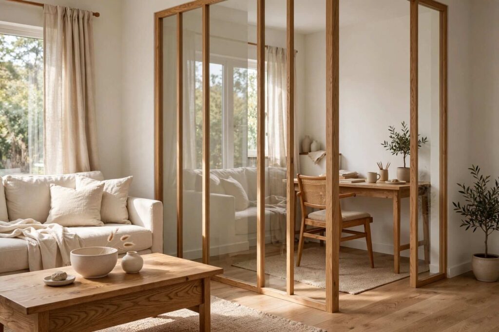 Glass-and-Wood Partition