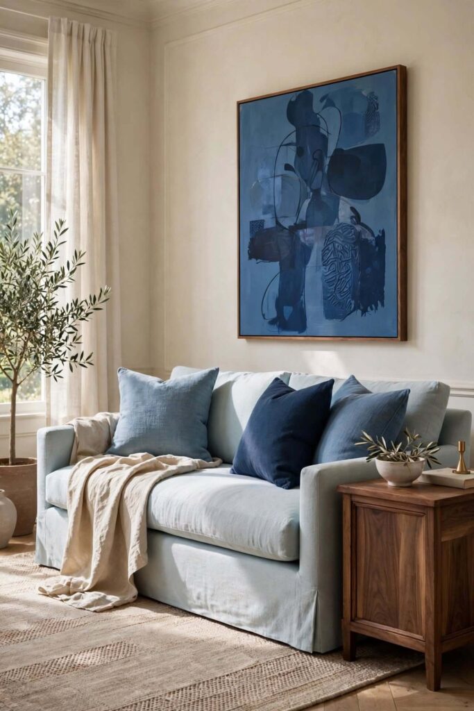 Layer Soft Blue With Deeper Blue Accents