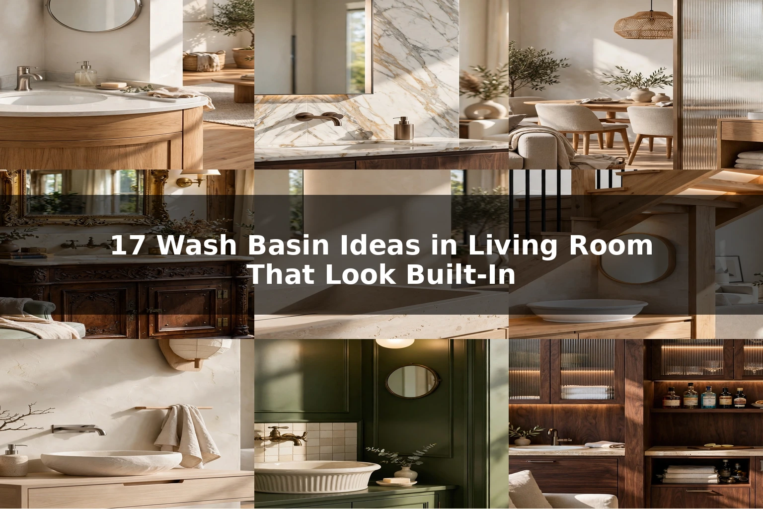 Wash Basin Ideas in Living Room That Look Built-In