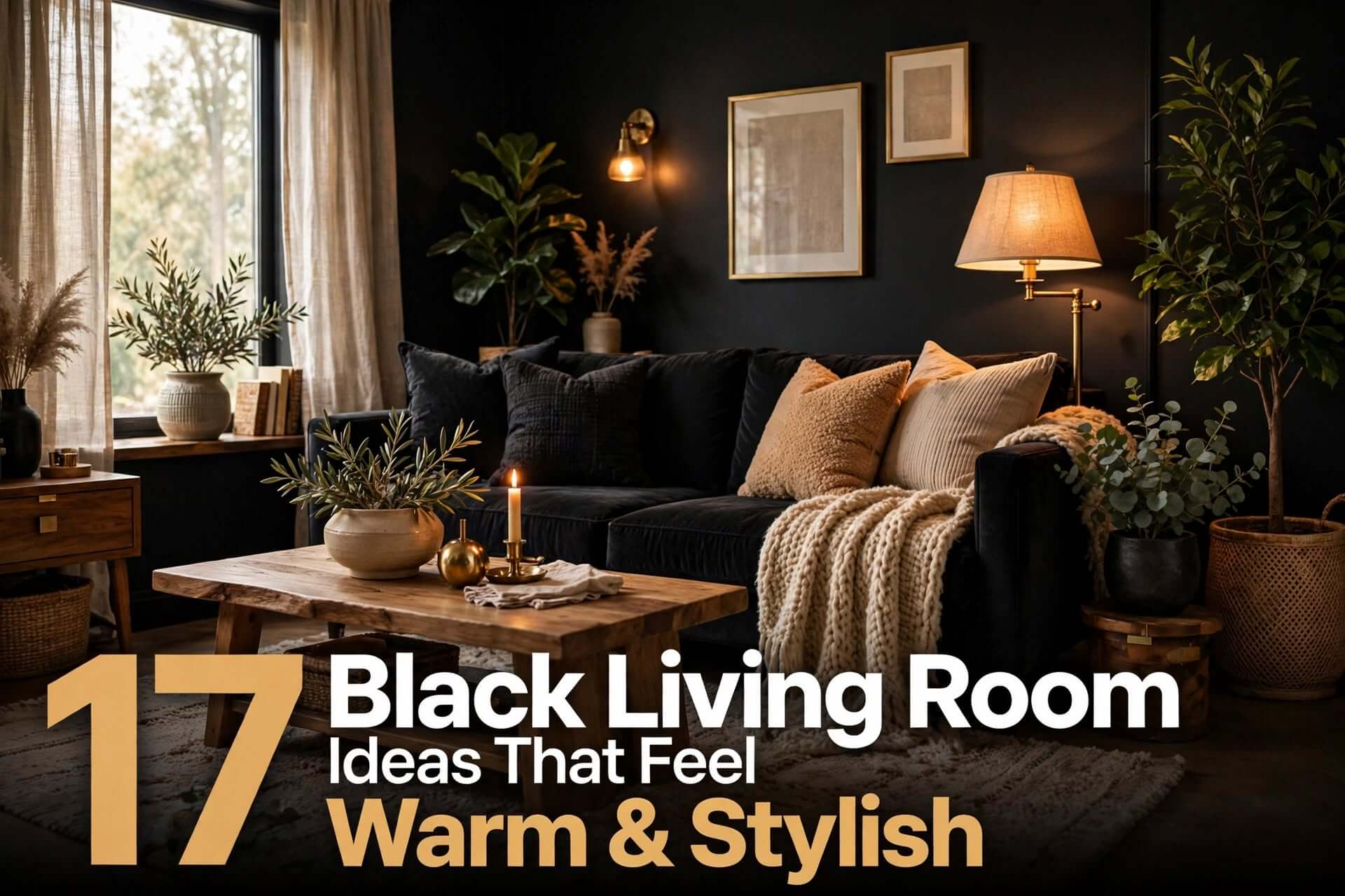 Black Living Room Ideas That Feel Warm & Stylish
