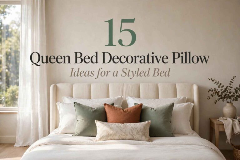 queen bed decorative pillows
